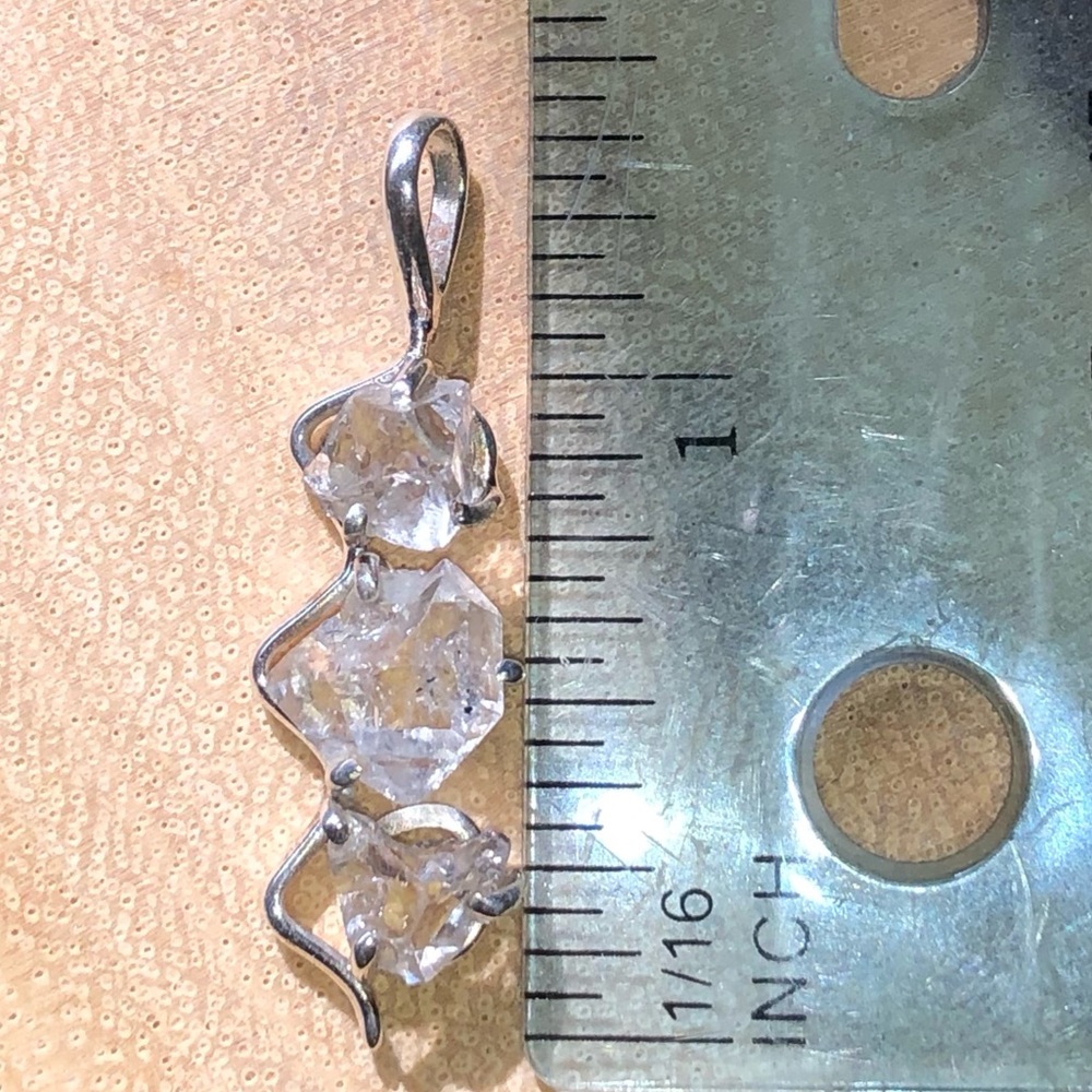 Genuine Herkimer “Diamond” Quartz sterling silver pendant